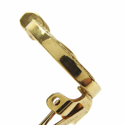 Christian DIOR Earrings Gold CD Logo Ladies GP Plated Rhinestone Accessories