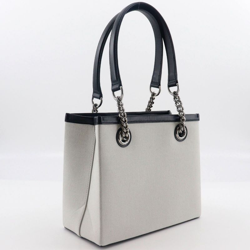 Balenciaga Small Tote Logo 7599412aaok9260 Nylon Canvas Light Gray Women Tote