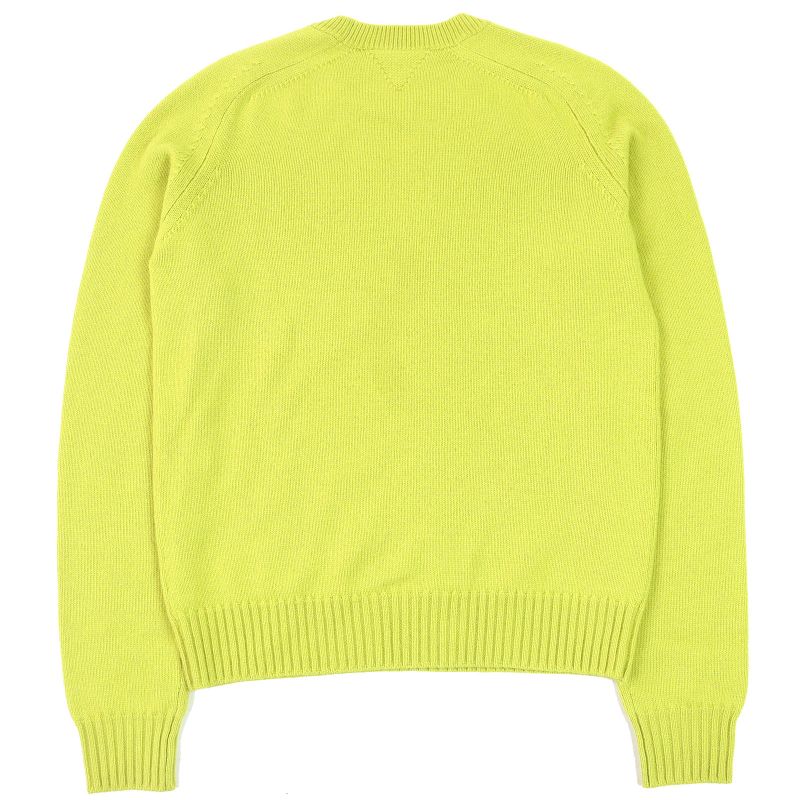 Bottega Veneta 2020 638771 100% Wool Crew Neck Long Sleeve Knit Yellow-green