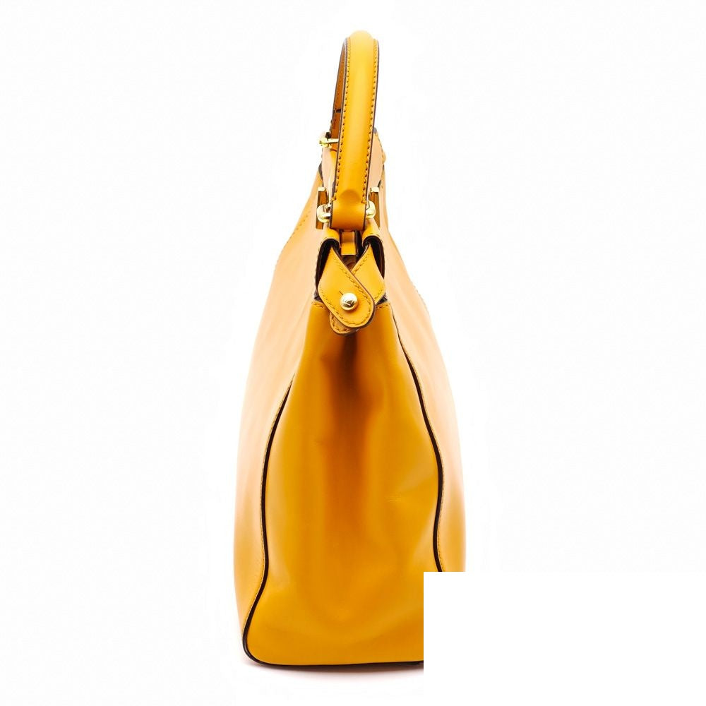 Fendi Peekaboo Leather Handbag Yellow — view 5