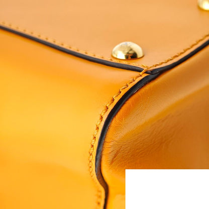 Fendi Peekaboo Leather Handbag Yellow — view 8
