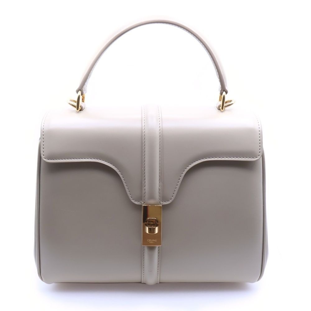 Celine Small 16 Seeds 2-Way Shoulder Bag Ivory Calfskin Gold