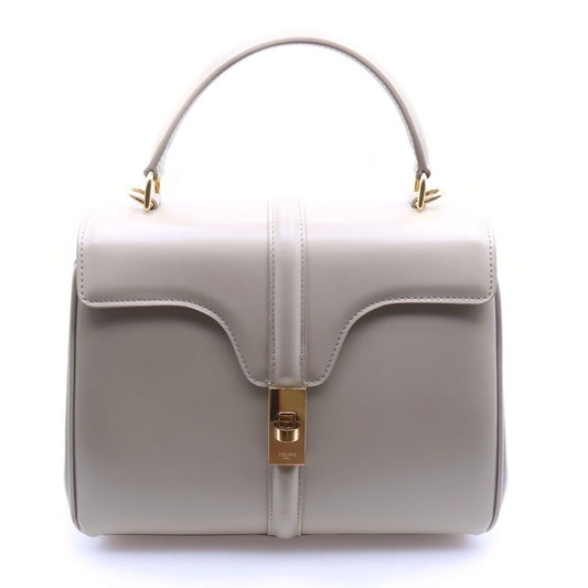 Celine Small 16 Seeds 2-Way Shoulder Bag Ivory Calfskin Gold