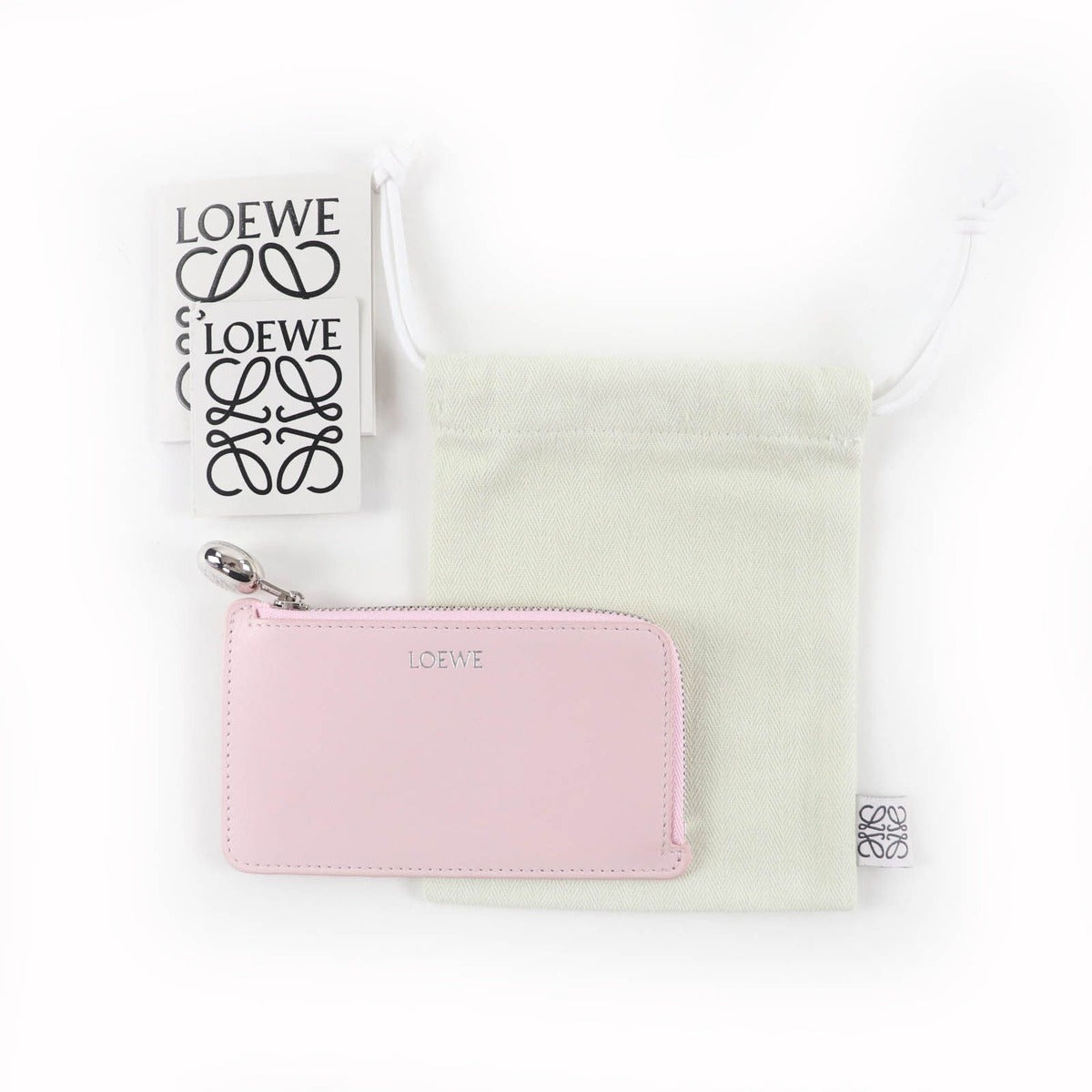 Loewe Pebble Coin Card Holder Shiny Napa Cafe Blossom Anagram Zip — view 2