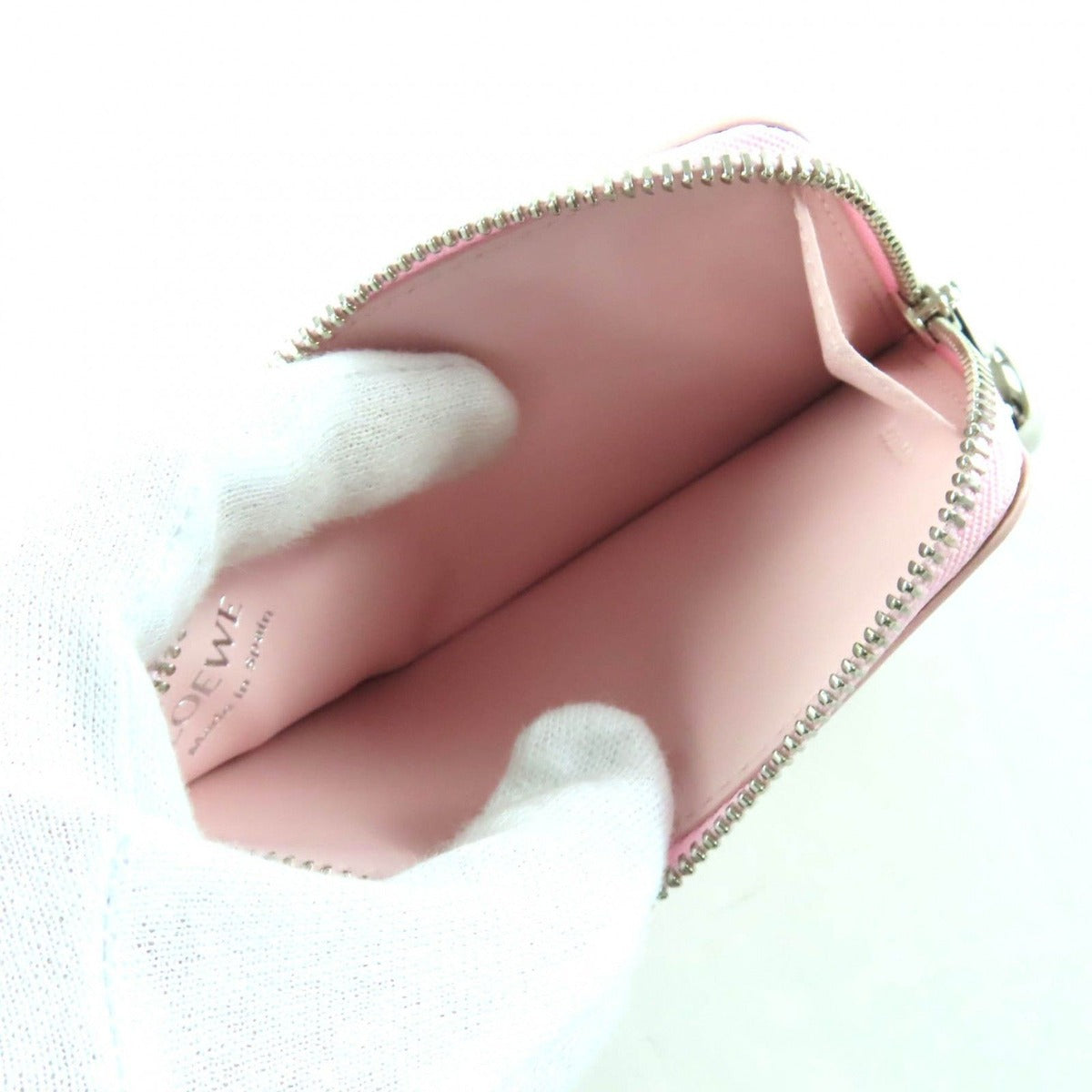 Loewe Pebble Coin Card Holder Shiny Napa Cafe Blossom Anagram Zip — view 5