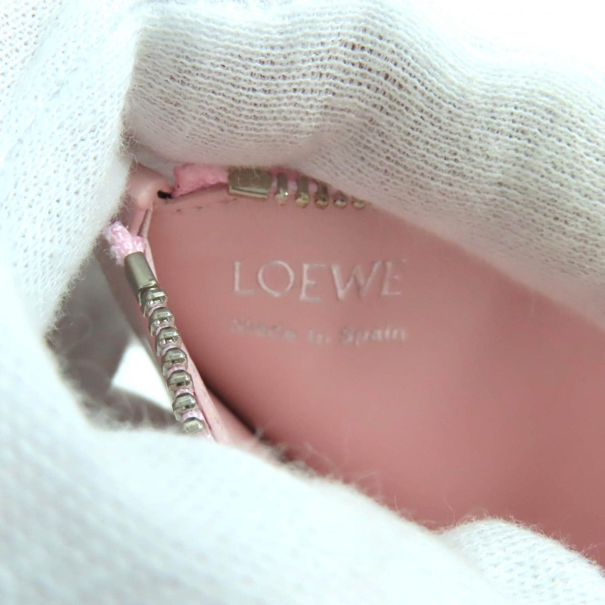 Loewe Pebble Coin Card Holder Shiny Napa Cafe Blossom Anagram Zip — view 8
