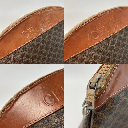 Celine Macadam Pattern Logo Embossed Clutch Bag Brown Second Bag Vintage