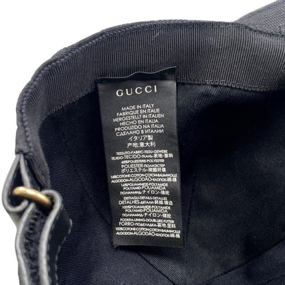 Gucci Hat Baseball Cap 200035 XL Size Original GG Canvas Black Gucci