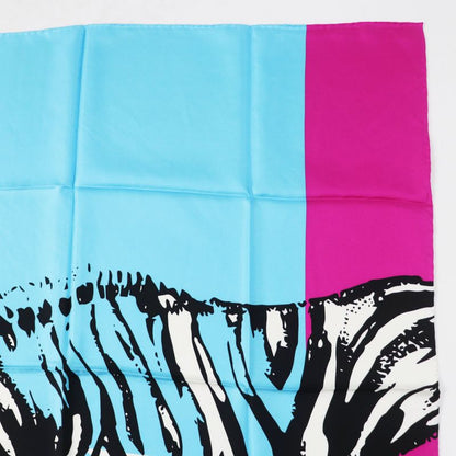 Christian DIOR 2022 D-jungle Pop Silk 100% Zebra Print Scarf Light Blue Purple
