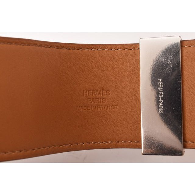 Hermes Bangle Bracelet Medor Collierd Chien Leather Orange Silver — view 6