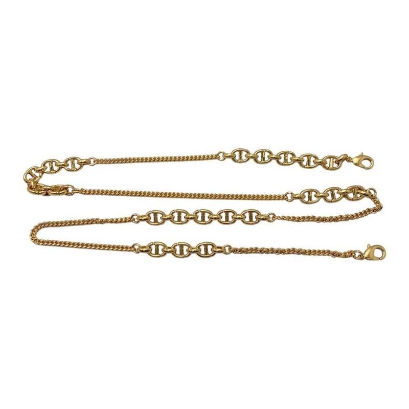 Christian Dior Chain Heart Pouch S5097unid 43-Ma-0293 Calfskin Pink Gold