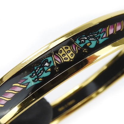 Hermes Bracelet Emile PM Metal Cloisonne Multicolor Black Gold Hardware