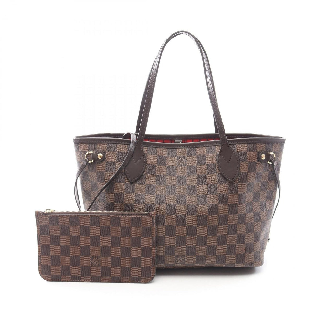 Louis Vuitton Tote Neverfull PM Canvas Leather Ebene Brown