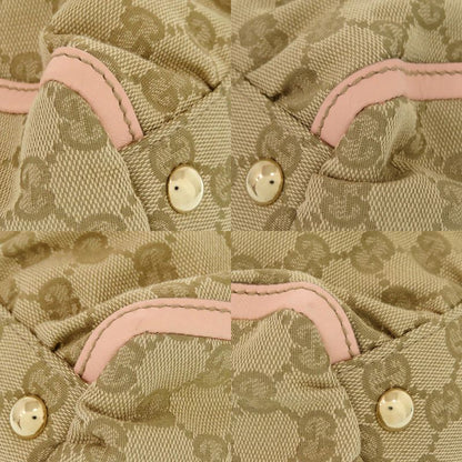 Gucci Abby GG Canvas Leather 189831 Beige Pink Handbag Tote Bag 0974 Gucci