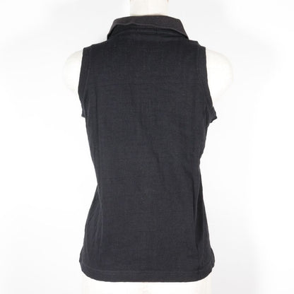Fendi Sleeveless Zucca Cotton Black Women's Polo Shirt