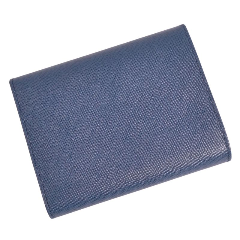 Prada Wallet Compact Wallet Triangle Leather