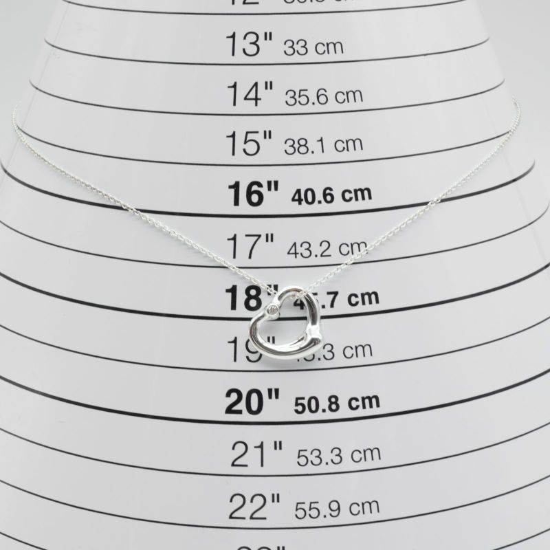 16mm (0.63in) Tiffany & Co 2P Diamond Open Heart Necklace 25-478