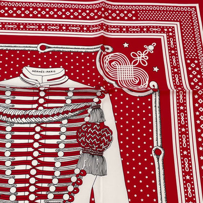 Hermes Brandebourgs Brandenburg Decor Scarf Silk Red