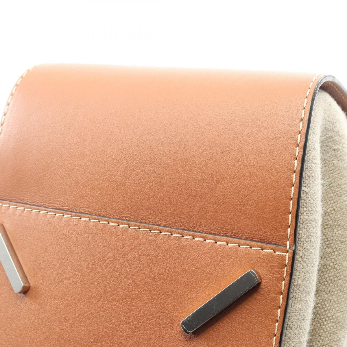 Loewe Handbag Hammock Drawstring Bag Brown Natural Leather Canvas Beige — view 5