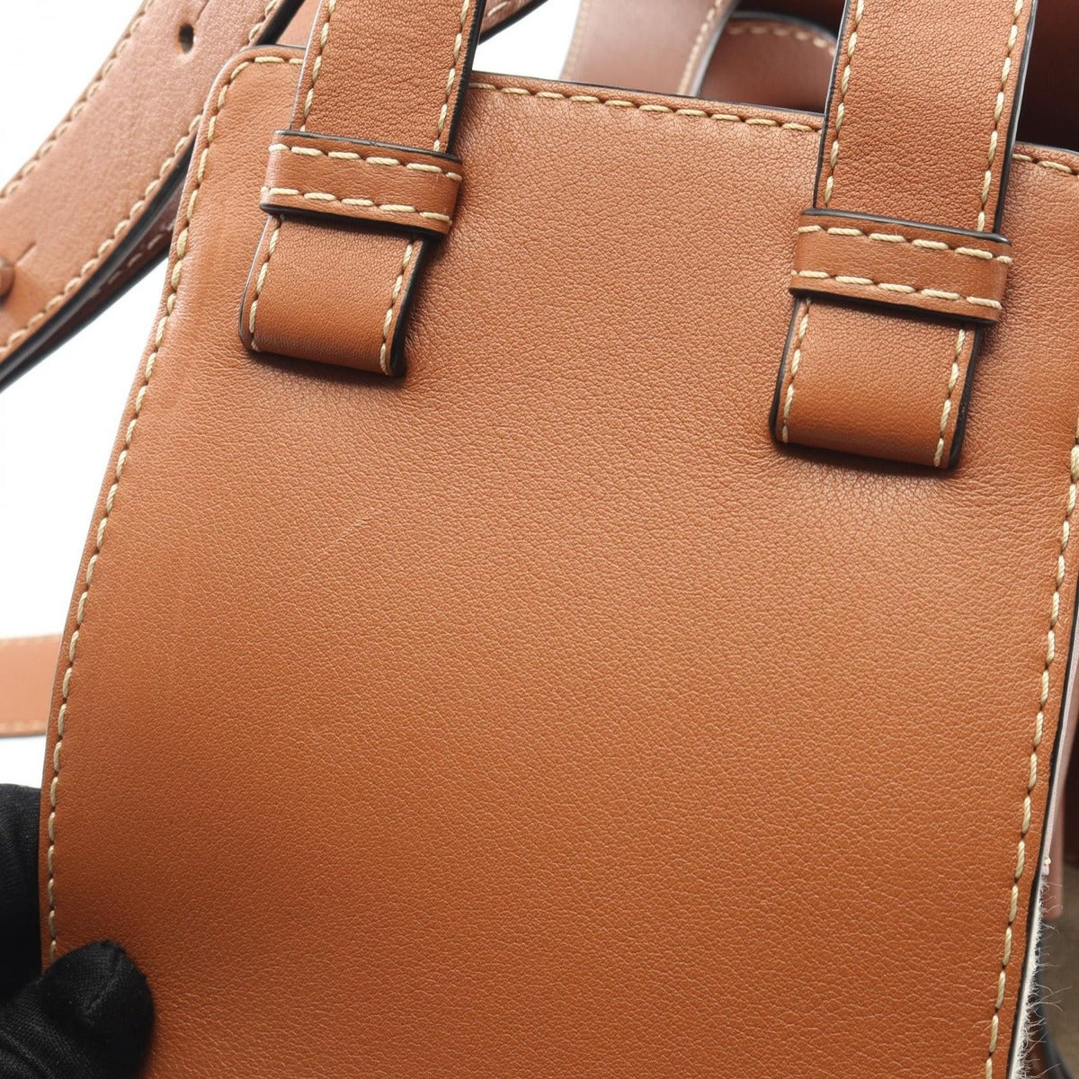 Loewe Handbag Hammock Drawstring Bag Brown Natural Leather Canvas Beige — view 8