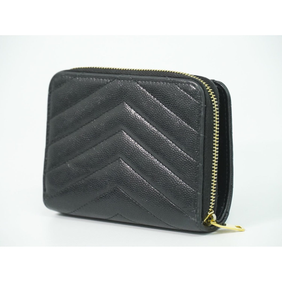 Saint Laurent Leather Bifold Wallet Compact Black — view 2