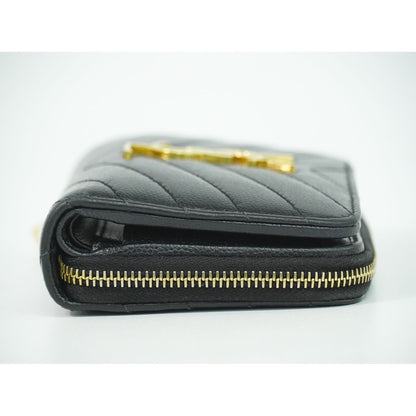 Saint Laurent Leather Bifold Wallet Compact Black — view 4