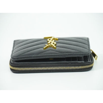 Saint Laurent Leather Bifold Wallet Compact Black — view 5