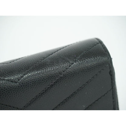 Saint Laurent Leather Bifold Wallet Compact Black — view 7