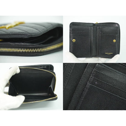 Saint Laurent Leather Bifold Wallet Compact Black — view 8