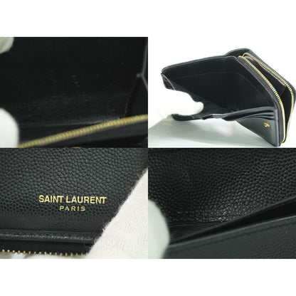 Saint Laurent Leather Bifold Wallet Compact Black — view 9