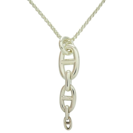 Hermes Chaine D'ancre Ancienne 22 925 Silver Necklace 1191