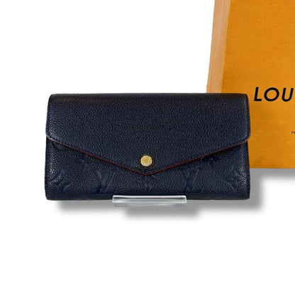 Louis Vuitton Sarah Bifold Long Wallet Empreinte Leather Navy Dark