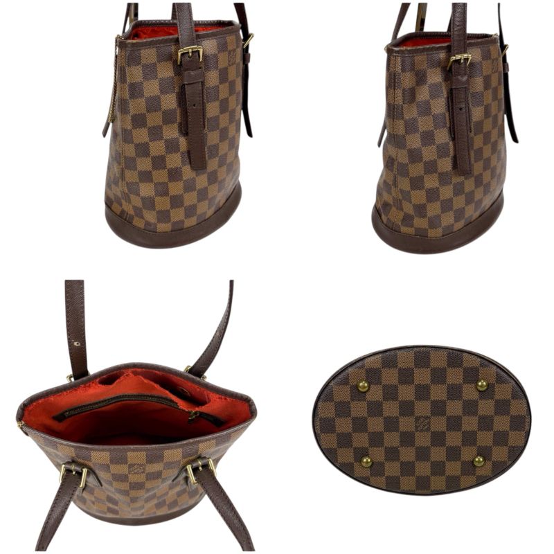 Louis Vuitton Petit Baguette Marais Mini Tote Bag Damier Leather Brown Shoulder