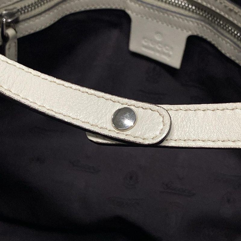 Gucci GG Twins Tote Bag Stripe Line 232963 Ivory Leather