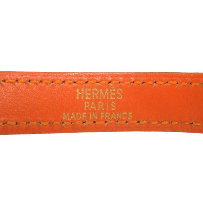 Hermes Kelly Dubreuil Swift Orange Gold Hardware □G Engraved Bracelet 0902