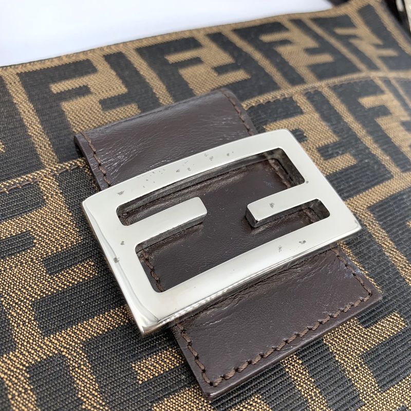 Fendi 222825566 Zucca Shoulder Bag Mamma Bucket Canvas Brown Women