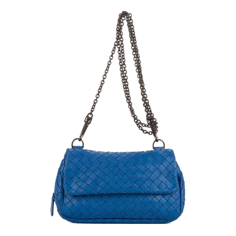 Bottega Veneta Olympia Blue Intrecciato Leather A