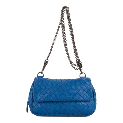 Bottega Veneta Olympia Blue Intrecciato Leather A