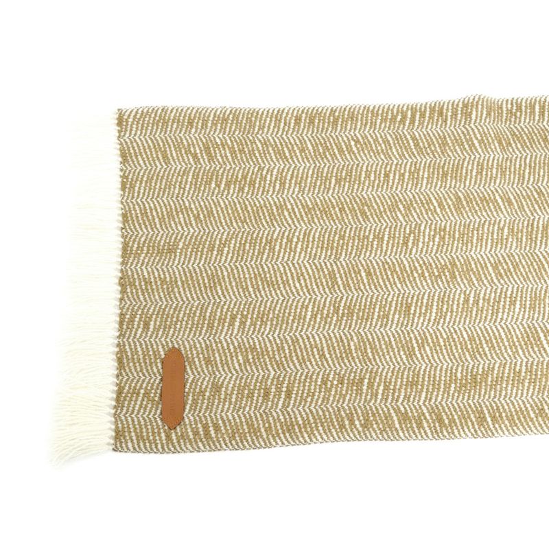 Hermes Muffler - Wavy - Double Face Beige Camel Cashmere Shawl Unisex