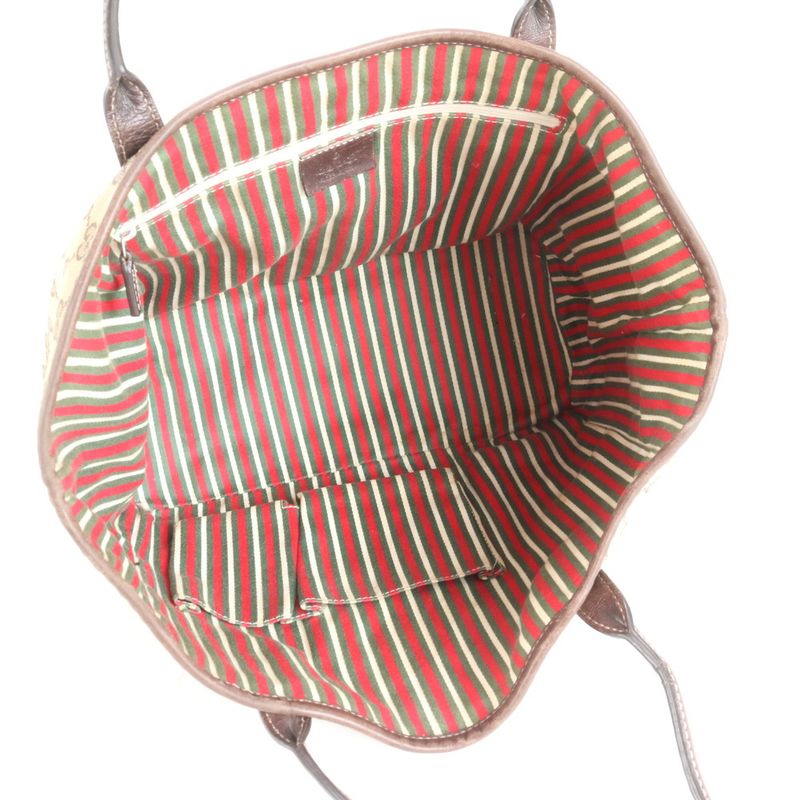 Gucci GG Canvas New Britt Interlocking G Leather Tote Bag Shoulder 169946