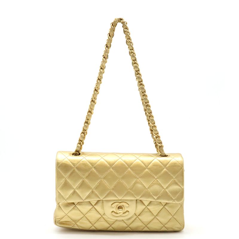 Chanel Matelasse 23 Coco Mark Chain Shoulder W Chain Shoulder Bag Leather Gold