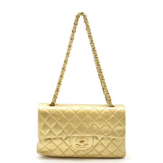 Chanel Matelasse 23 Coco Mark Chain Shoulder W Chain Shoulder Bag Leather Gold