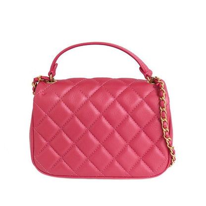Chanel Top Handle Mini Flap Bag Pink As1226 Matelasse Lambskin Women's