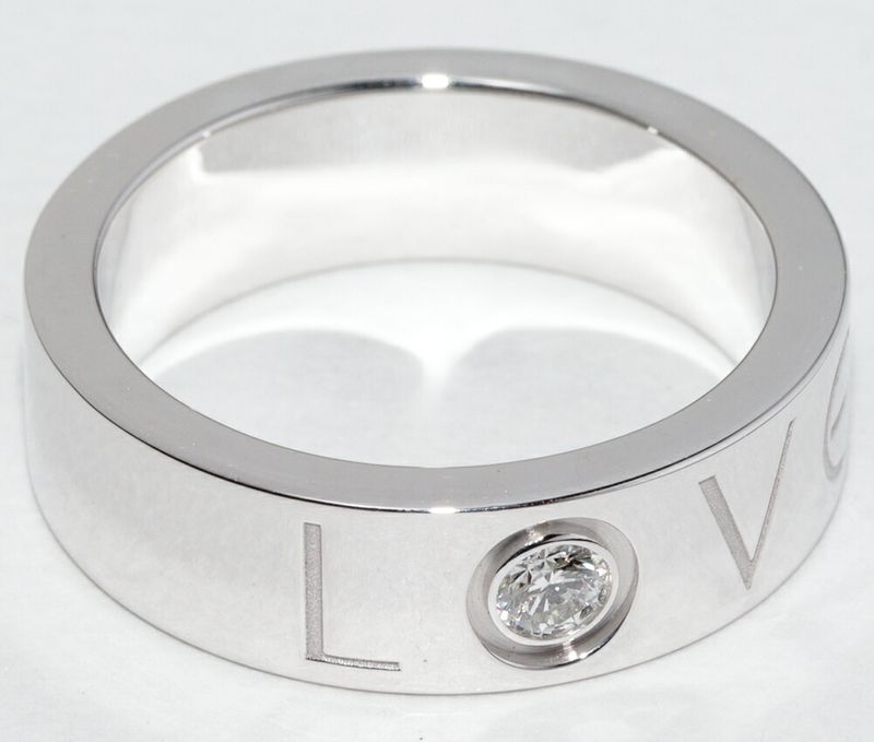 Cartier Ring 18K White Gold Diamond 1P Lovering Ring Width 55mm (022in)
