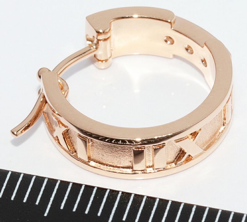 Tiffany & Co Hoop Earrings 18K Pink Gold Diamond 3P Atlas Earrings Single