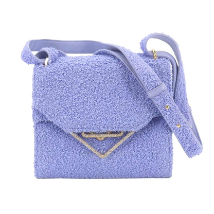 Bottega Veneta the Clip Shoulder Bag Cles Fabric Leather Perwinkle