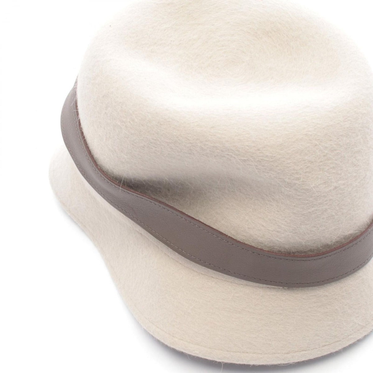 Hermes Hat Gray Leather — view 8