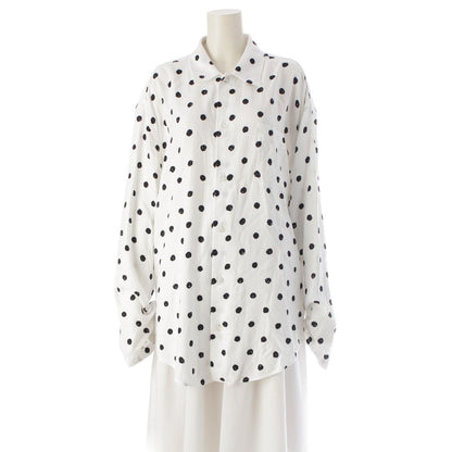 Balenciaga Polka Dot Print Shirt Blouse Top White 34