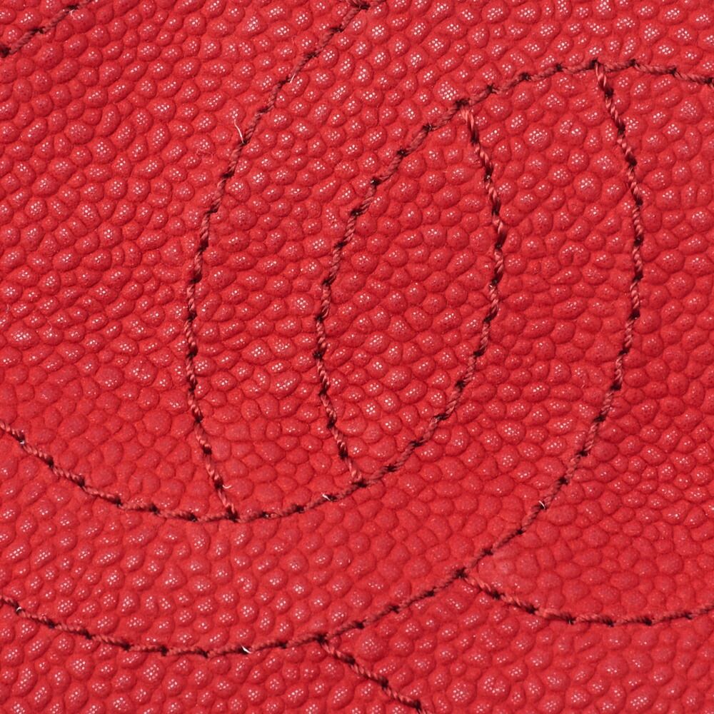 Chanel Chain Shoulder Bag Matelasse Turnlock 2way Caviar Skin Red Gold Hardware