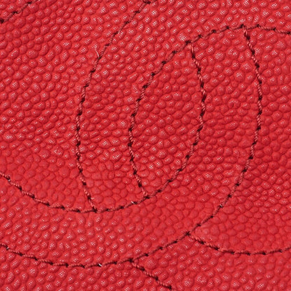 Chanel Chain Shoulder Bag Matelasse Turnlock 2way Caviar Skin Red Gold Hardware